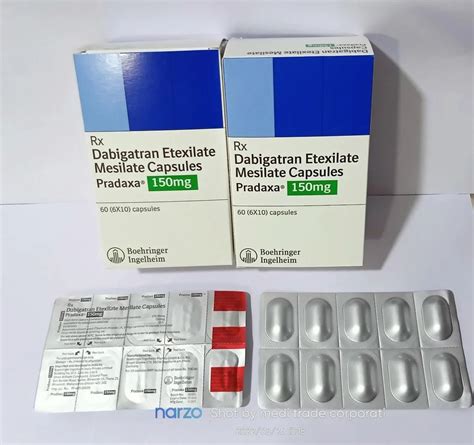 Dabigatran Etexilate 150mg Pradaxa 150 Mg Capsules Maboehringer