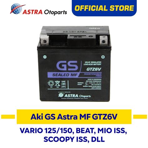 Jual Aki Motor GS ASTRA MF GTZ 6V Vario 125 Vario 150 PCX Mio SSS Dll