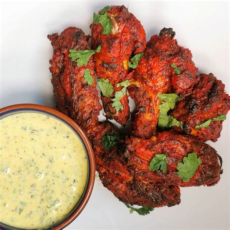 Food Ville Homemade Chicken Tikka Wings And Raita Dip