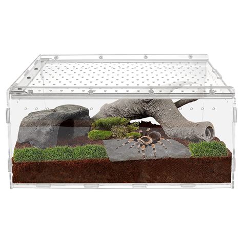 Reptile Breeding Box Habitat Terrarium Cage Hatching Container Clear