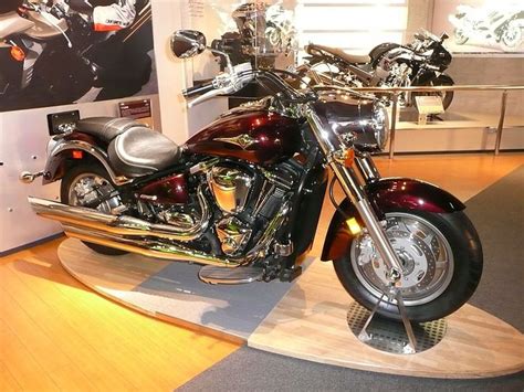 a motorcycle is on display in a showroom