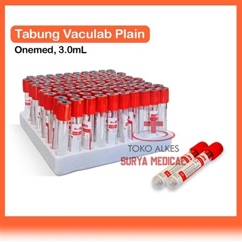 Jual Tabung Sample Darah Blood Collection Tube Plain Glass 3ml OneLab