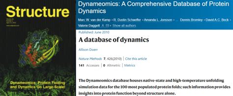 Dynameomics Publication In Nature Methods Research Highlight Daggett Research Group