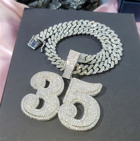 Hip Hop Custom Numbers Pendants Solid Back Letters Pendant Icy Cuban