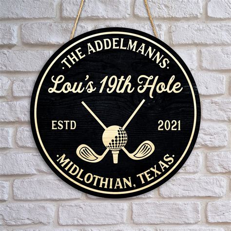 Personalized 19th Hole Wood Sign Custom Golf Sign Golf Wall Etsy