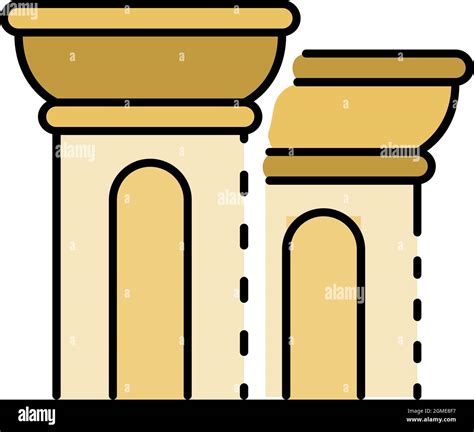 Icono De Columna Griega Contorno Griega Columna Vectorial Icono Color