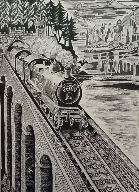 Hogwarts Express Drawing by kalsoom iftikhar | Saatchi Art