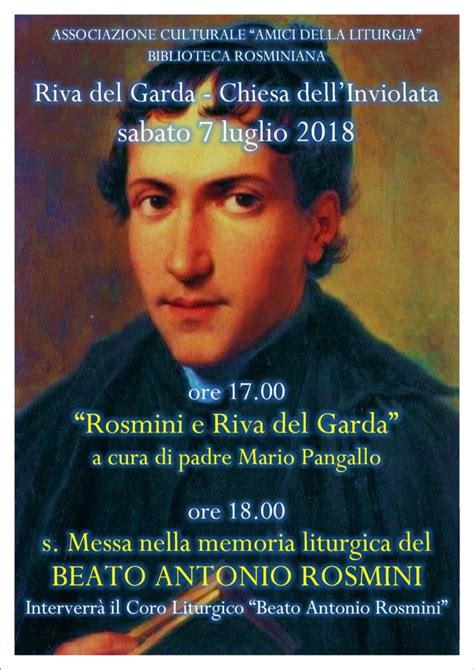 Memoria Liturgica Del Beato Antonio Rosmini Liturgia Culmen Et Fons