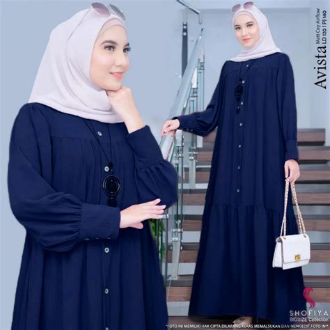 Jual Gamis Wanita Muslim Jumbo Ld Cm Avista Dress Original Cringkel