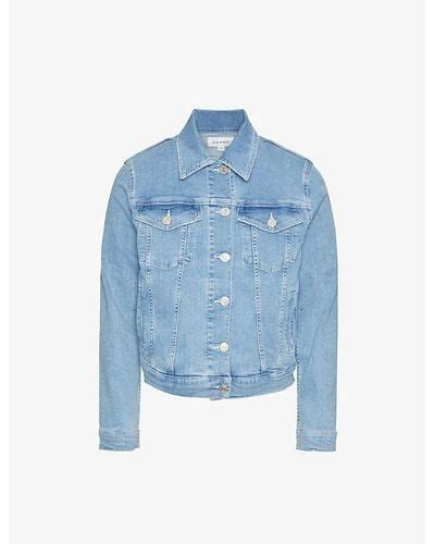 Contrast Stitch Denim Jackets For Women Up To Off Lyst