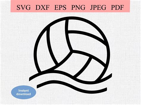 Water Polo Sport SVG DXF EPS Water Polo Ball Over Water Waves