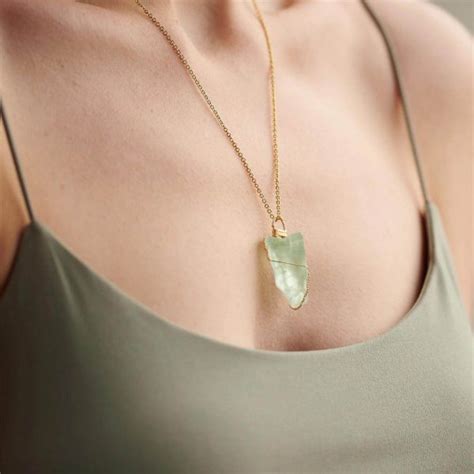 Wire Wrapped Green Calcite Necklace The Green Crystal