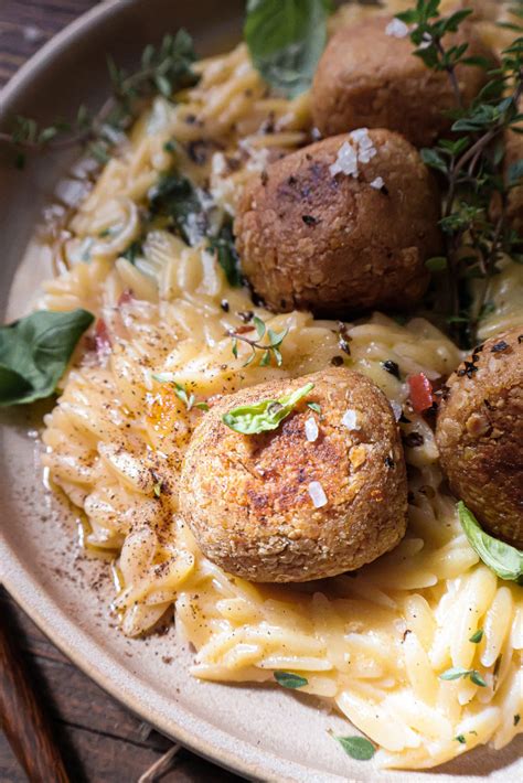 Boulettes Haricots Blancs Vegan Orzo Cr Meux L Ail Vegan White