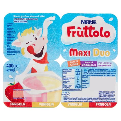 Fruttolo Nestlé Maxi Duo Fragola Vaniglia 4 x 100 g Everli