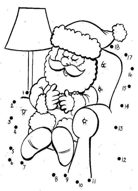 Santa Claus Throwing Gifts Dot To Dots Coloring Page Free Printable