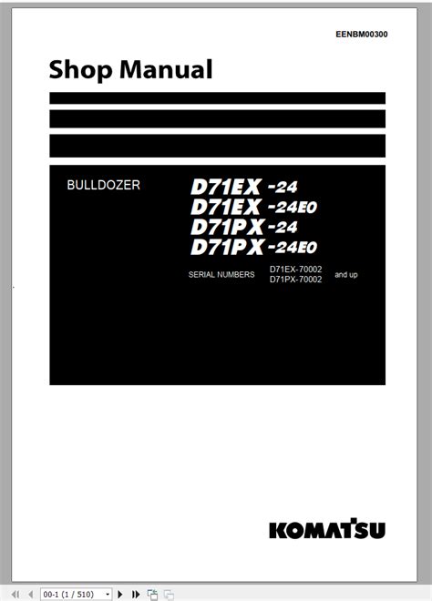 Komatsu Bulldozer D Ex D Ex E Shop Manual Eenbm