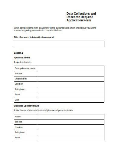 FREE 10 Research Data Collection Form Templates In MS Word PDF