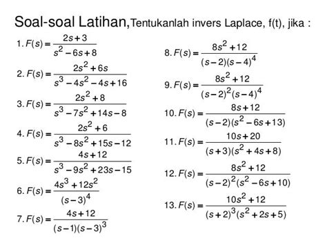 Contoh Soal Invers Transformasi Laplace