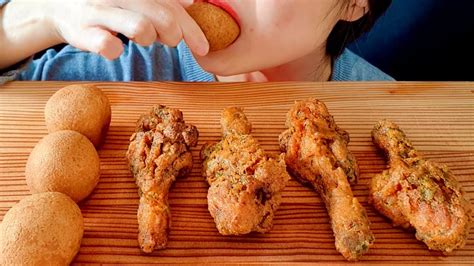 Asmr Mukbang I Bburinkle Fried Chicken And Cheese Balls Eating Sound