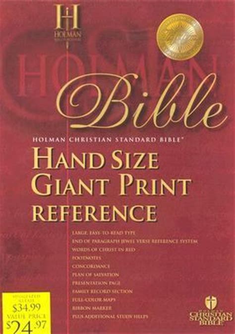 Holman Christian Standard Bible Black Bonded Leather, Hand Size Giant ...