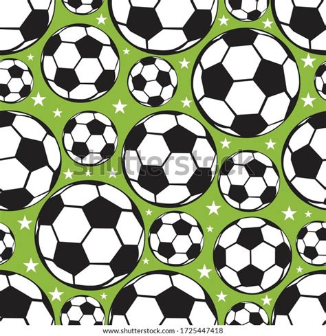 Seamless Football Soccer Ball Pattern Sport Stock Vector Royalty Free