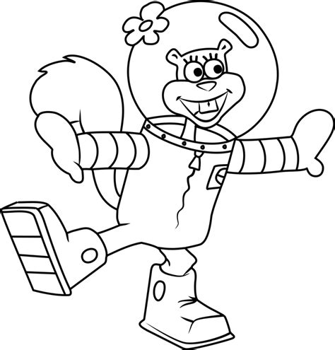 Spongebob Squarepants Coloring Pages Sandy Coloring Pages