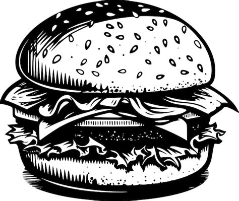 Premium Vector Burger Hamburger Hand Drawn Vector Illustration Sketch