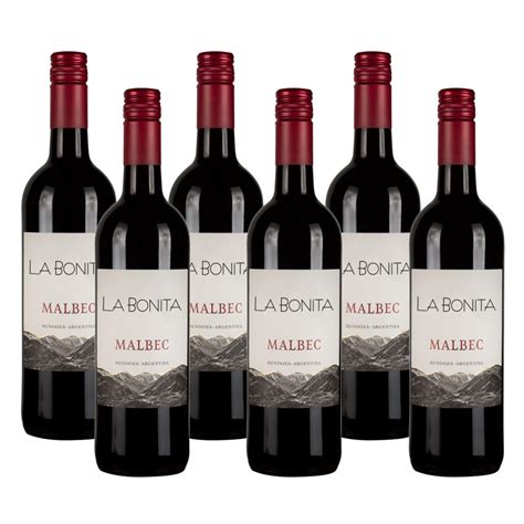 Case Of 6 La Bonita Malbec 75cl Red Wine Wine Bottled Boxed