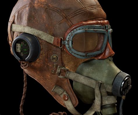 ArtStation - WW2 RAF Fighter pilot helmet prop | Game Assets