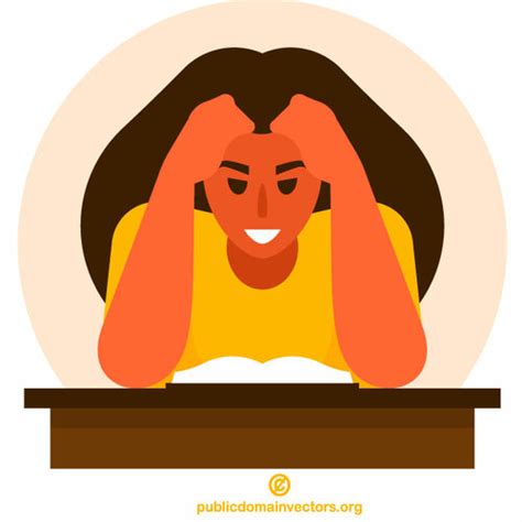 Stressed Studying Student Clipart