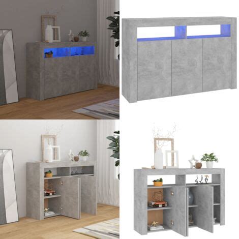 Buffet Avec Lumi Res Led Gris B Ton X X Cm Buffet Buffets