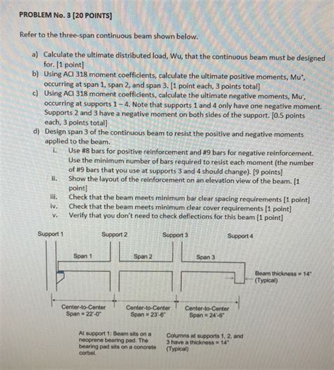 Solved PROBLEM No 3 20 POINTS Refer To The Three Span Chegg