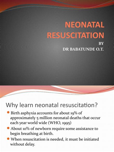 Neonatal Resuscitation By Dr Babatunde Ot Pdf Lung Fetus