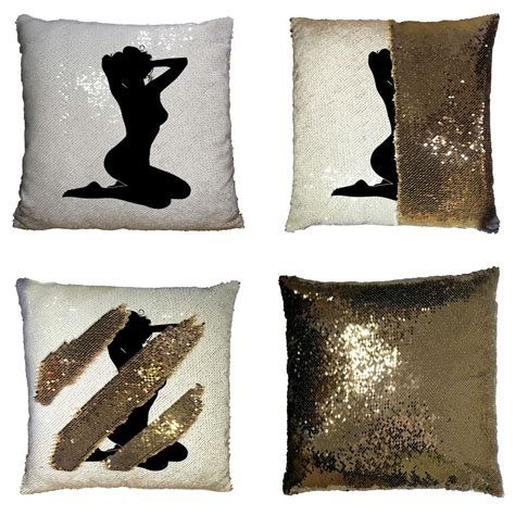 Zkgk Sexy Woman Silhouette Reversible Mermaid Sequin Pillow Case X