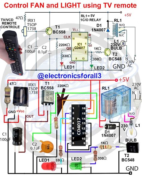 Wiring Diagram For Remote Control And Light Using Tv Remote