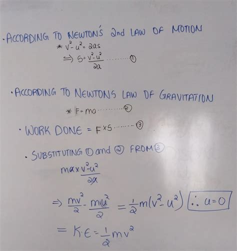 Derivation Of Expression KE 1 2 Mv2 Brainly In