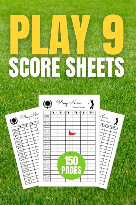 Play Nine Score Sheets 150 Score Pads For Play 9 Golf Card Game