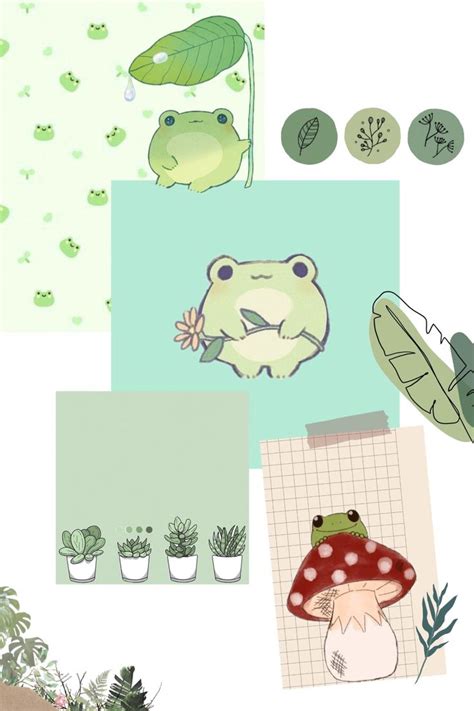 The Frog Is Sitting In Front Of Some Plants