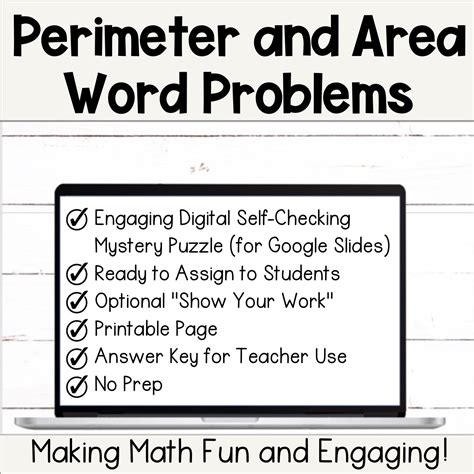 Perimeter And Area Of Rectangles And Squares Word Problems Digital Self