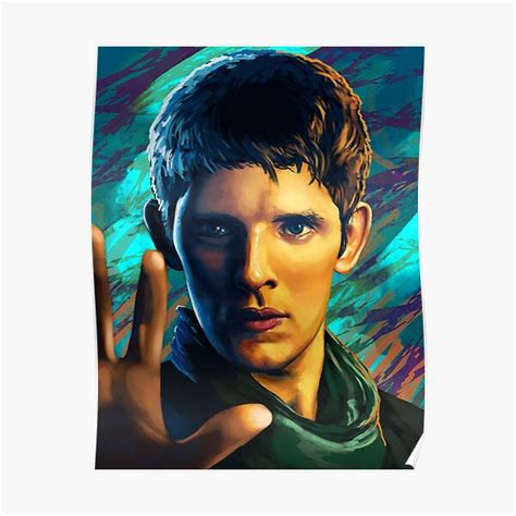 Colin Morgan Merlin Sorcerer Poster For Sale By Sugarpoultry Redbubble