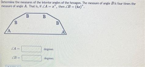 Solved Determine the measures of the interior angles of the | Chegg.com