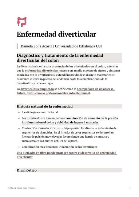 Enfermedad Diverticular Resumen Gpc Daniela Solis Udocz