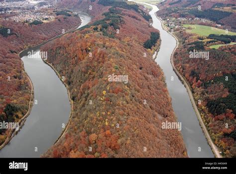 Germany Saarland Saar Loop Mettlach Aerial Shot Stock Photo Alamy