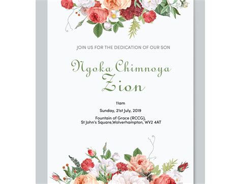 Child Dedication Invitation Card by Chioma Splendora on Dribbble