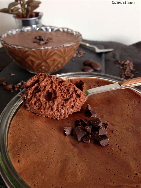 Mousse au chocolat à l eau de pois chiche vegan Cecilecooks