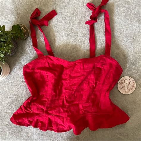 Forever 21 Tops Ruby Red Peplum Top Poshmark