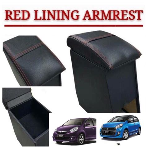 Perodua Myvi Lagi Bestmyvi Icon Oem Armrest Console Boxpvc Blackline