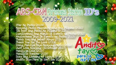 Abs Cbn Christmas Station Id Non Stop Compilation Playlists 2009