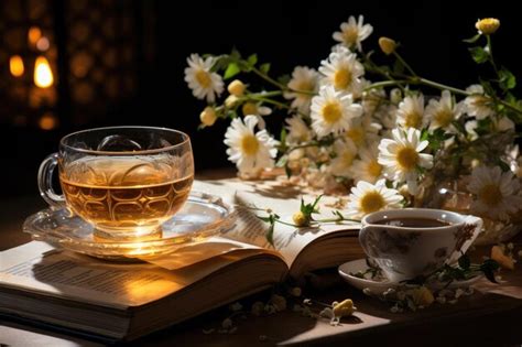 Premium Ai Image Serene Preparation Of Chamomile Tea For Quiet Night