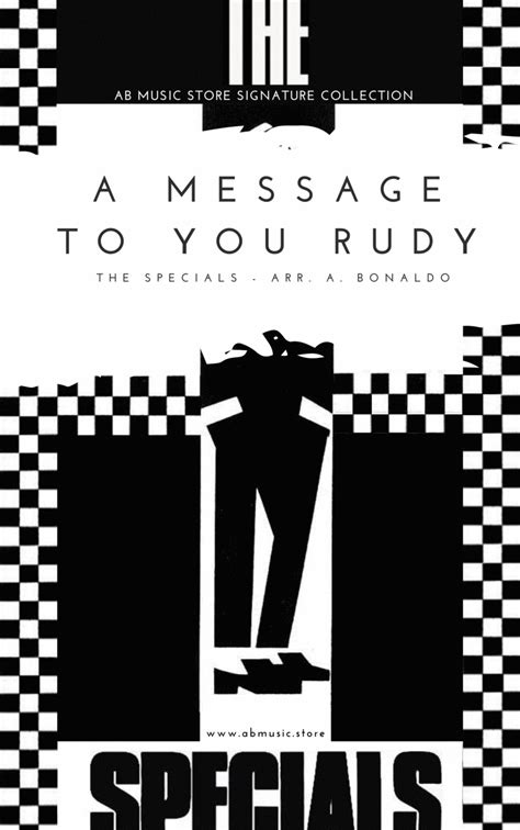 A Message To You Rudy Arr Andrea Bonaldo By The Specials Sheet Music